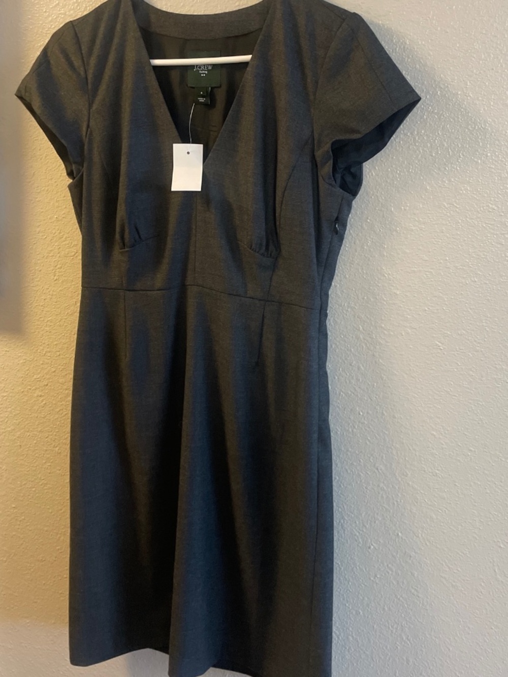 NWT J Crew Dress J Crew Suiting Dress Size 4 Gray  Wool Blend Knee Length